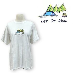 Co-Edikit White Camping Let It Glow Graphic Shirt Medium